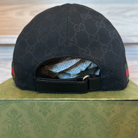 AUTHENTIC GUCCI ORIGINAL GG CANVAS BASEBALL HAT WITH WEB - Picture 7 of 8